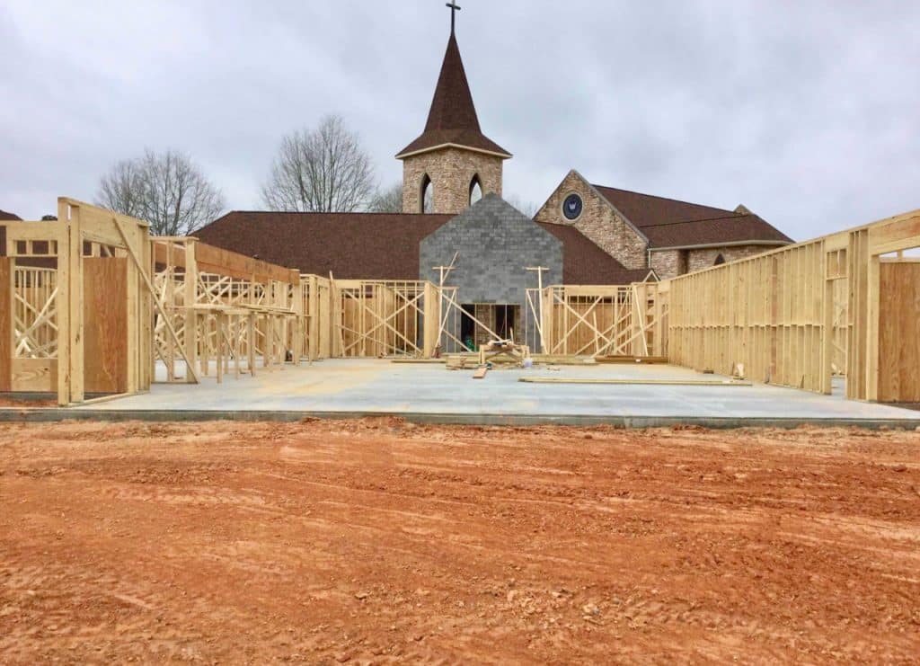 Construction of Faith Lutheran Church Expansion in Sharpsburg, GA.