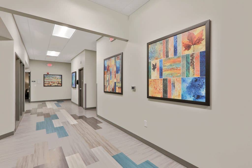 Interior view of hallway in Takle Eye Surgery Center in Locust Grove, GA.