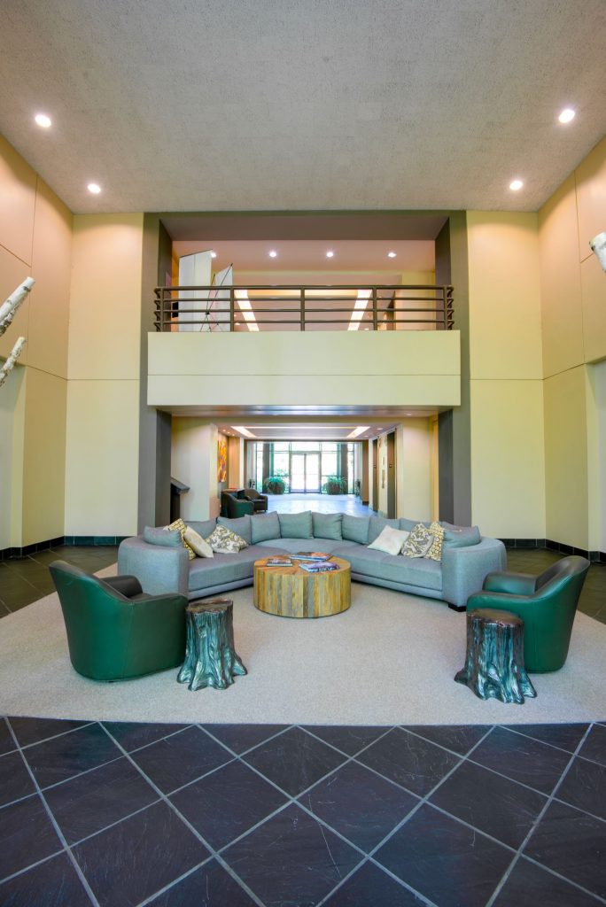 Interior lobby of the Brookside building for 200 Westpark Drive, Peachtree City, GA.