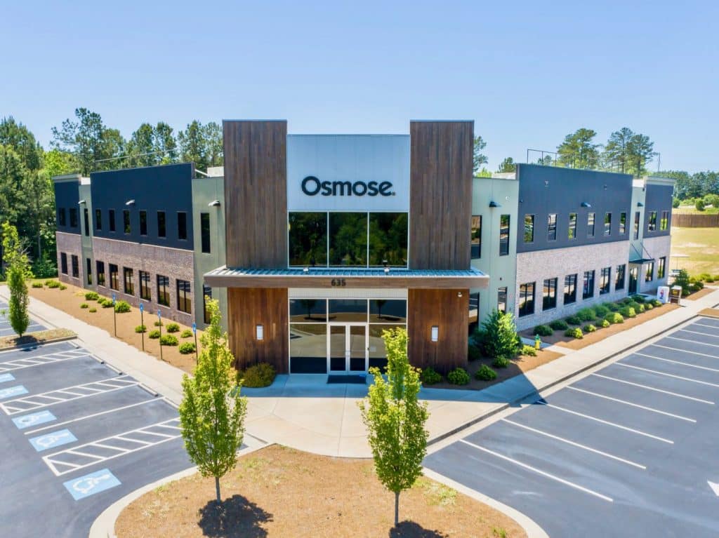 Front aerial view of Osmose Utlities Services in Peachtree City, GA.