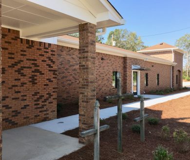 Side view of brick on Flat Rock A.M.E. Church Expansion in Fayetteville, GA.