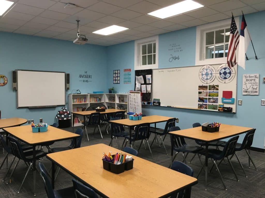 Elementary classroom at Landmark Christian School in Fairburn, GA.