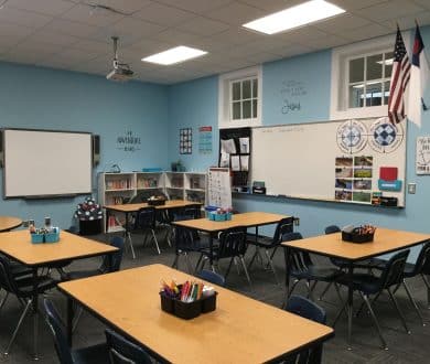 Elementary classroom at Landmark Christian School in Fairburn, GA.