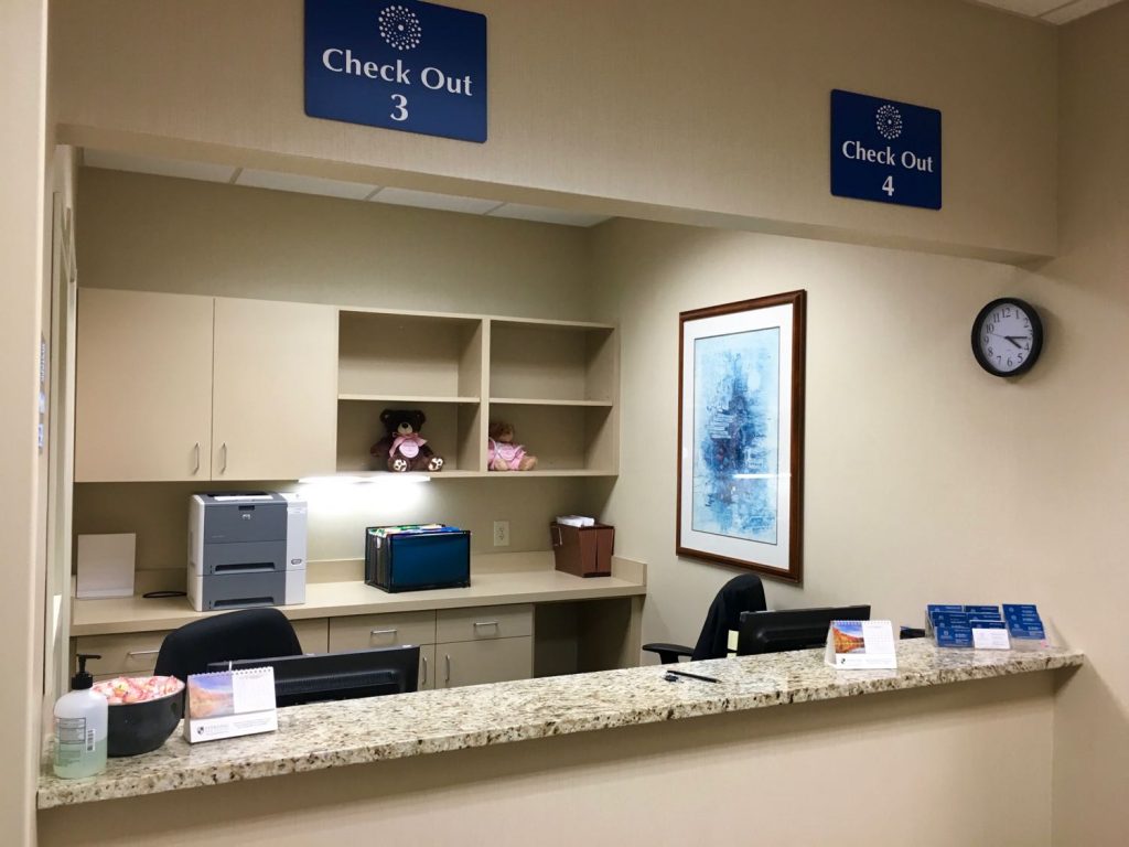 Check out counter area for Piedmont Cancer Institute in Atlanta, GA.