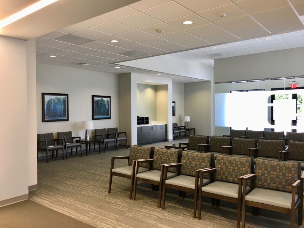View of lobby for Piedmont Physicians Fayette South of Fayetteville, GA.