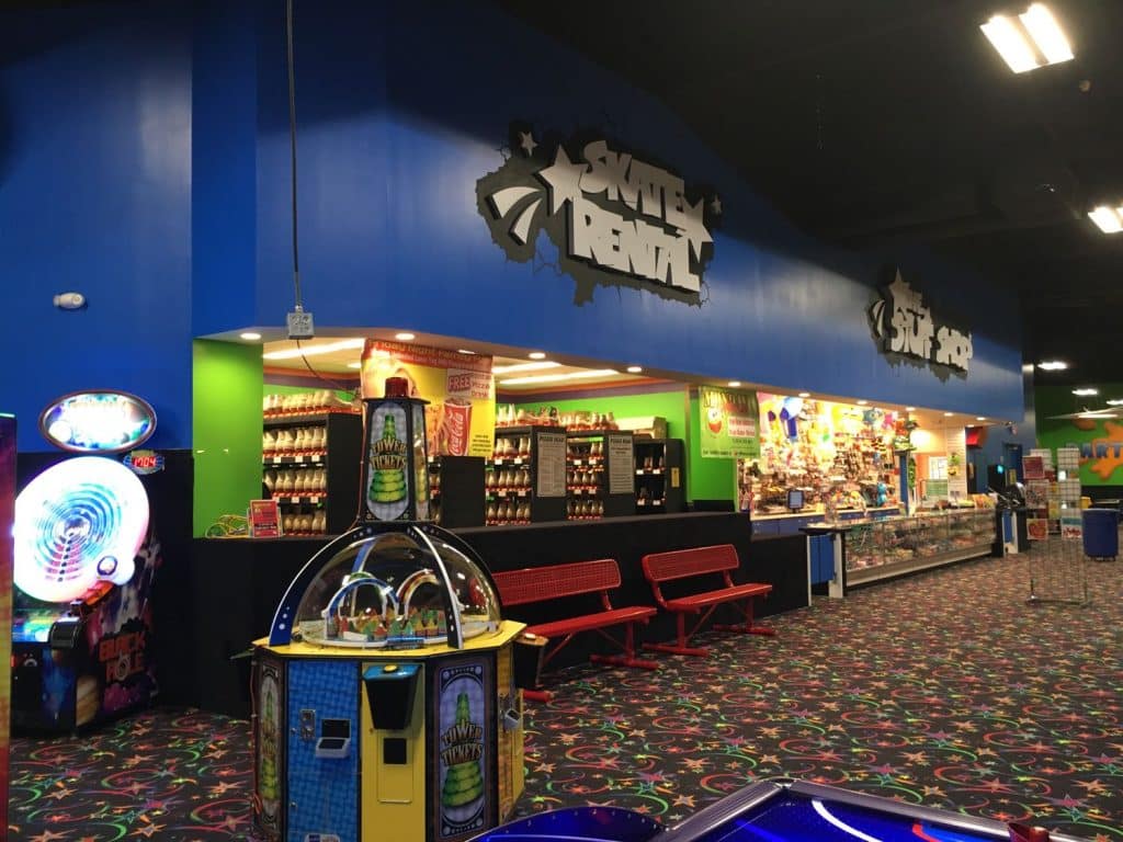 View of Skate Rental counter at the Starlite Family Fun Center in McDonough, GA.