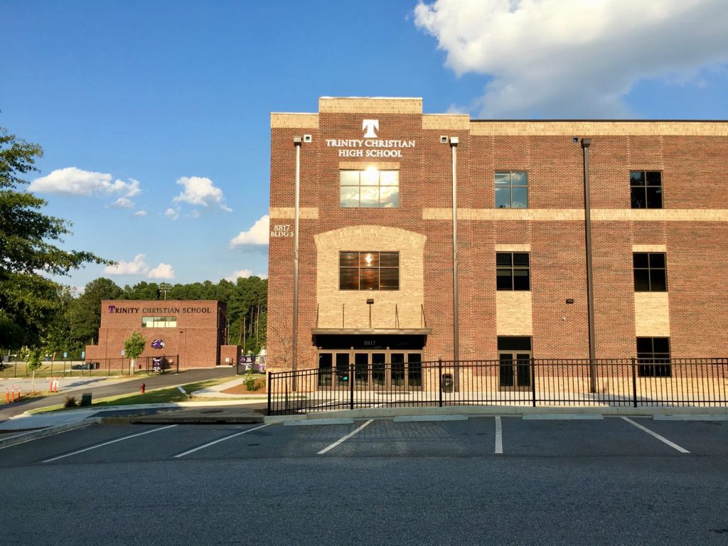 Exterior view of Trinity Christian High School in Sharpsburg, GA.